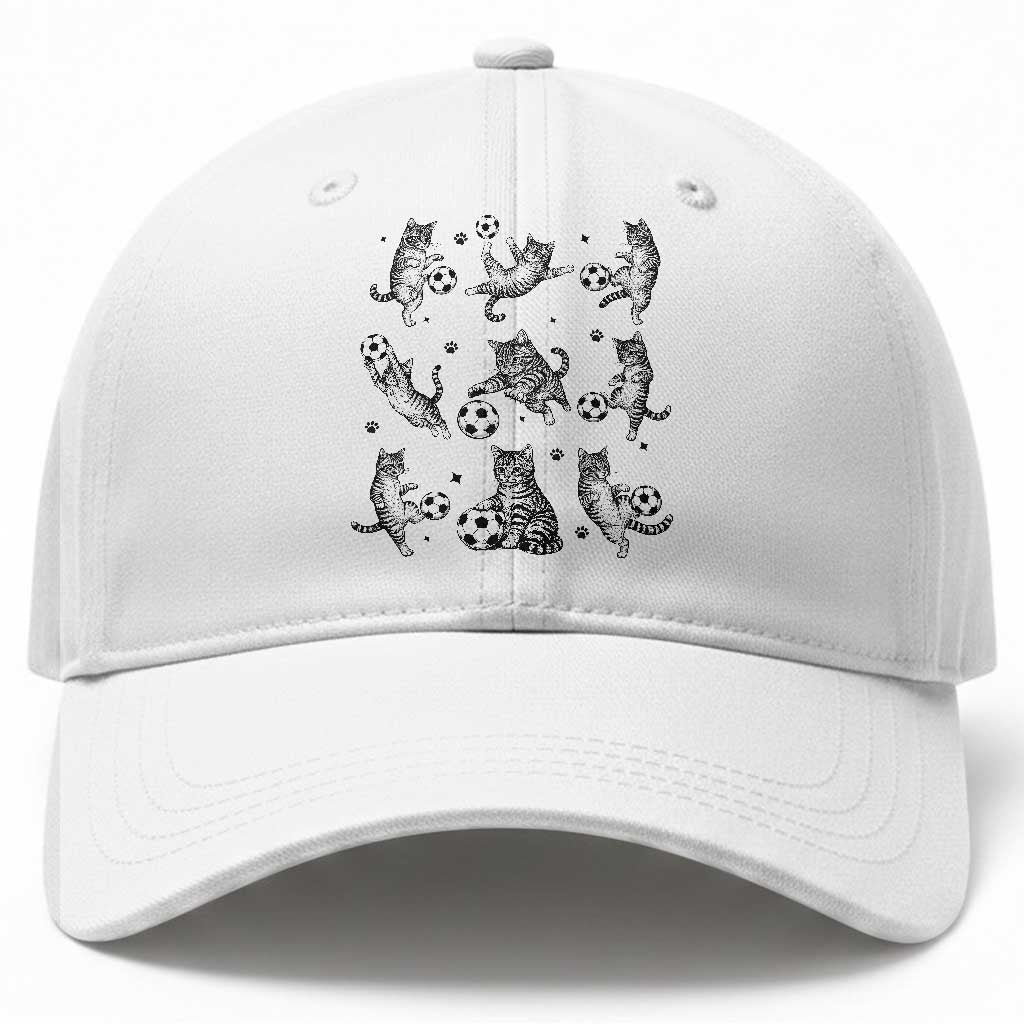 Funny Cat Soccer Player Baseball Cap Gift For Soccer Lovers