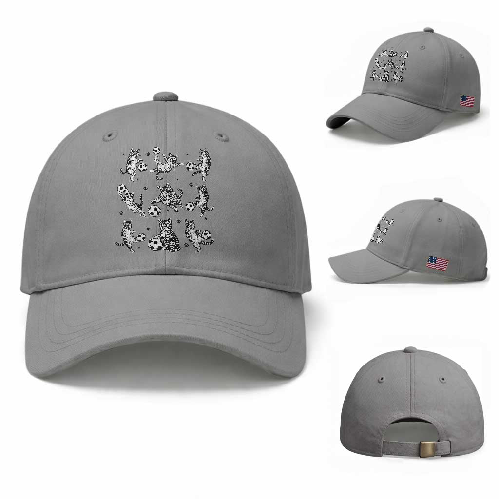 Funny Cat Soccer Player Baseball Cap Gift For Soccer Lovers