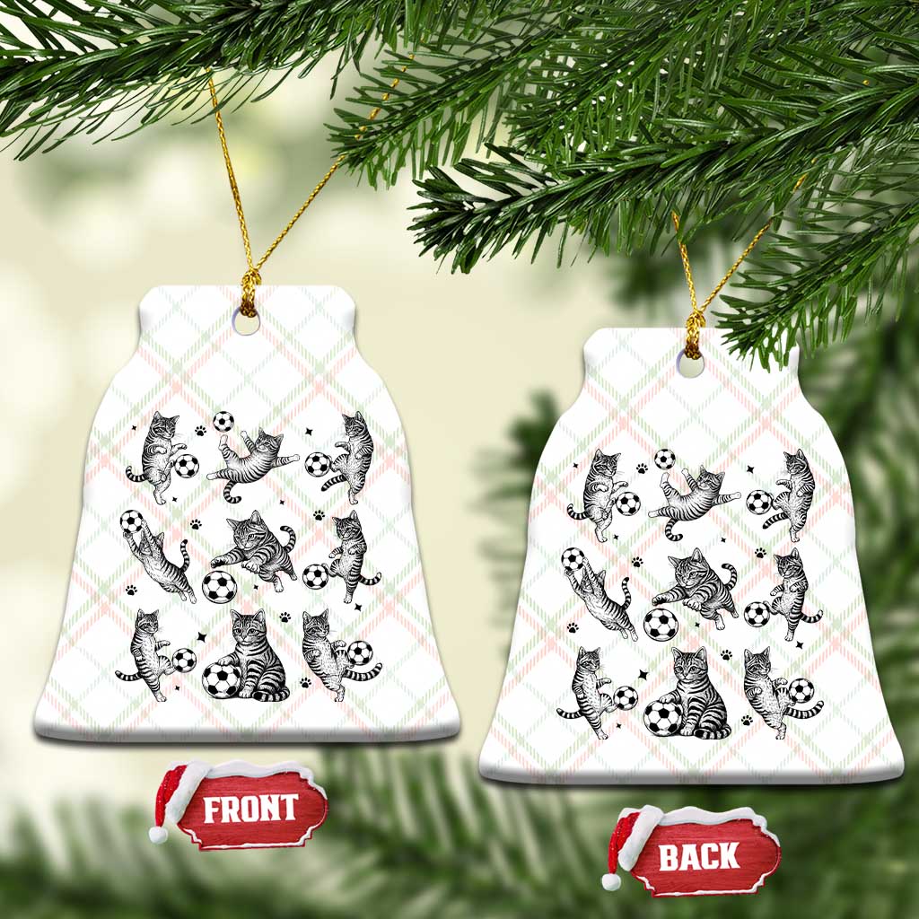 Funny Cat Soccer Player Ceramic Ornament Gift For Soccer Lovers