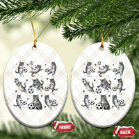 Funny Cat Soccer Player Ceramic Ornament Gift For Soccer Lovers