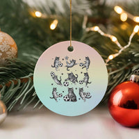 Funny Cat Soccer Player Ceramic Ornament Gift For Soccer Lovers