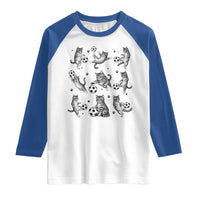 Funny Cat Soccer Player Raglan Shirt Gift For Soccer Lovers