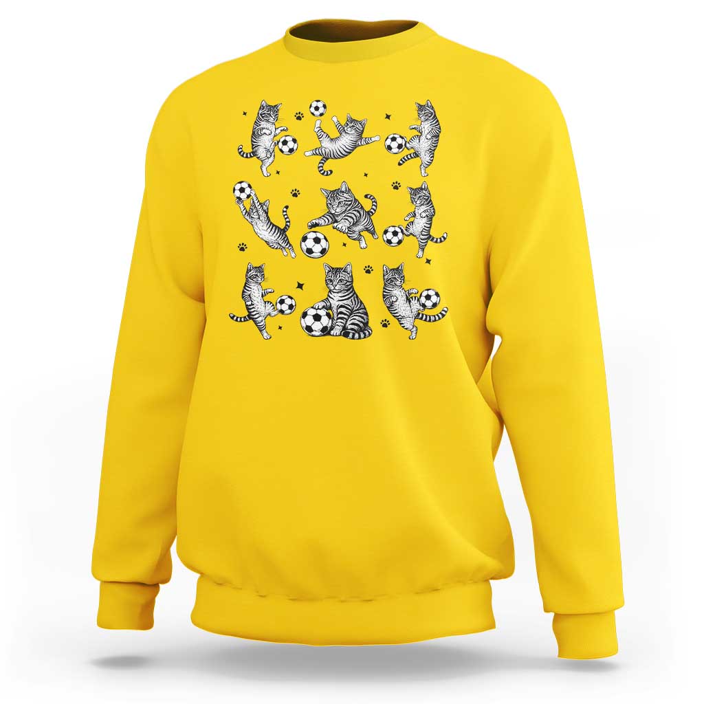 Funny Cat Soccer Player Sweatshirt Gift For Soccer Lovers
