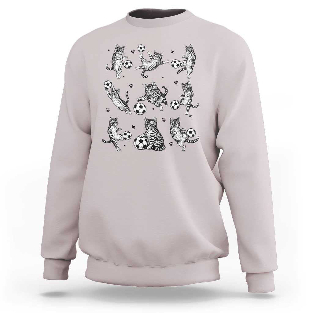 Funny Cat Soccer Player Sweatshirt Gift For Soccer Lovers