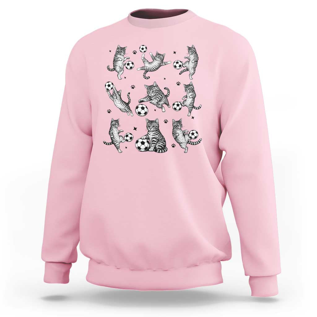Funny Cat Soccer Player Sweatshirt Gift For Soccer Lovers