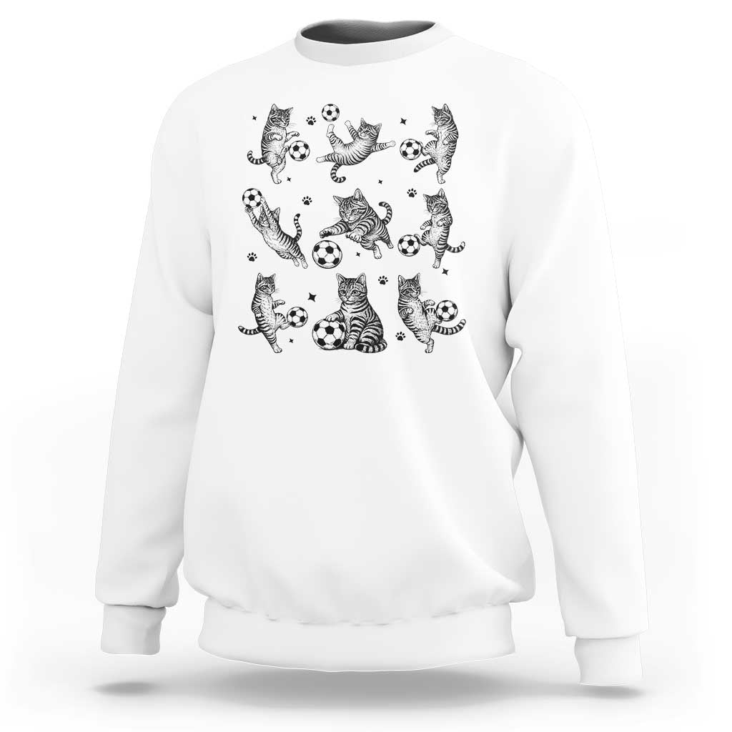 Funny Cat Soccer Player Sweatshirt Gift For Soccer Lovers