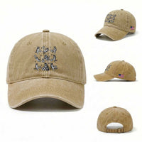 Funny Cat Soccer Player Washed Cotton Baseball Cap Gift For Soccer Lovers