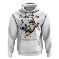 Purrfect Striker Hoodie Funny Cat Soccer Player Gift
