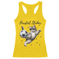 Purrfect Striker Racerback Tank Top Funny Cat Soccer Player Gift