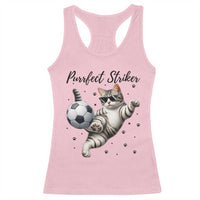 Purrfect Striker Racerback Tank Top Funny Cat Soccer Player Gift