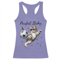Purrfect Striker Racerback Tank Top Funny Cat Soccer Player Gift