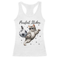 Purrfect Striker Racerback Tank Top Funny Cat Soccer Player Gift