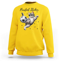 Purrfect Striker Sweatshirt Funny Cat Soccer Player Gift