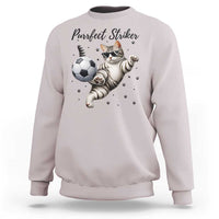 Purrfect Striker Sweatshirt Funny Cat Soccer Player Gift