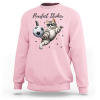 Purrfect Striker Sweatshirt Funny Cat Soccer Player Gift