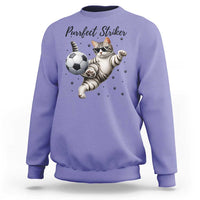 Purrfect Striker Sweatshirt Funny Cat Soccer Player Gift