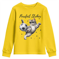 Purrfect Striker Youth Sweatshirt Funny Cat Soccer Player Gift