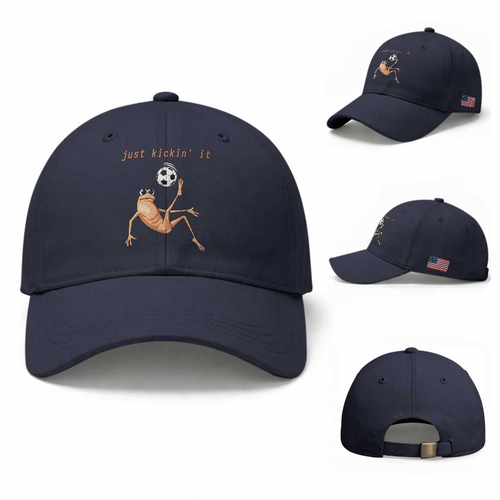 Funny Marcus The Worm Soccer Lover Baseball Cap Just Kickin It