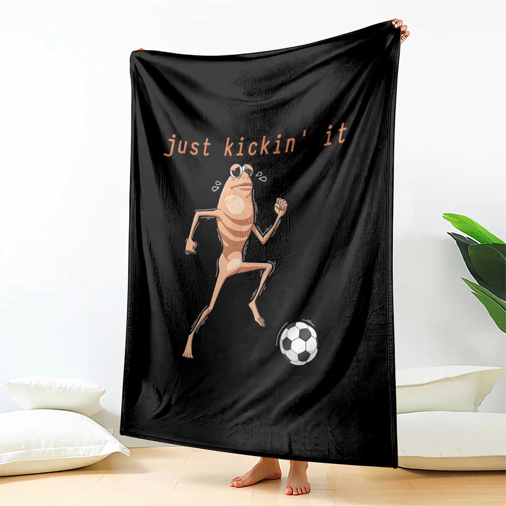 Just Kickin It Throw Blanket Funny Marcus The Worm Soccer Meme