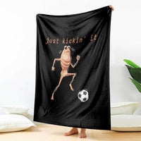 Just Kickin It Throw Blanket Funny Marcus The Worm Soccer Meme