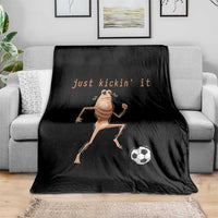 Just Kickin It Throw Blanket Funny Marcus The Worm Soccer Meme