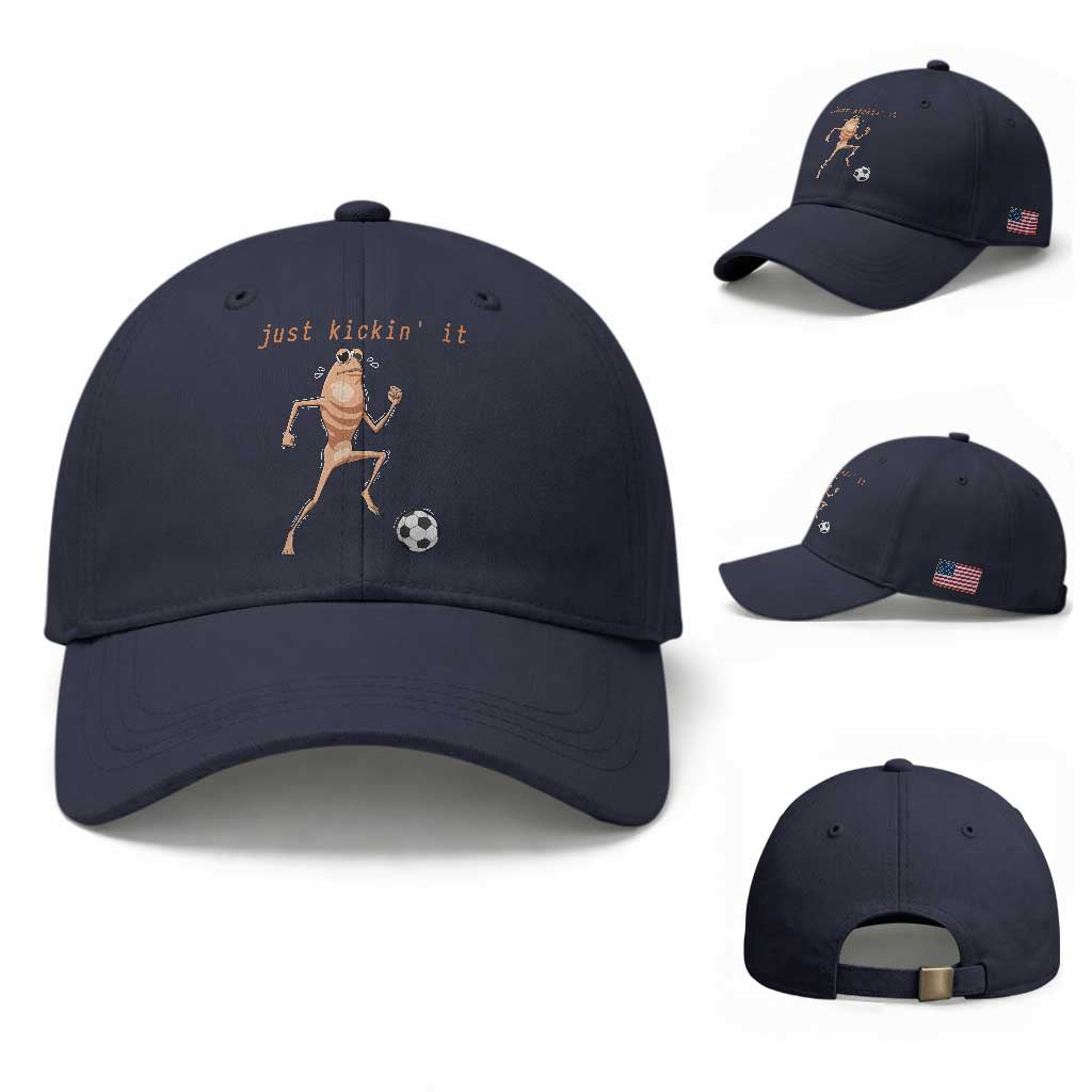 Just Kickin It Baseball Cap Funny Marcus The Worm Soccer Meme