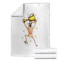 Funny Marcus The Worm Soccer Champion Throw Blanket Soccer Lover