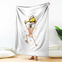 Funny Marcus The Worm Soccer Champion Throw Blanket Soccer Lover