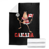 Funny Marcus The Worm Throw Blanket Canadian Pride Soccer Gift