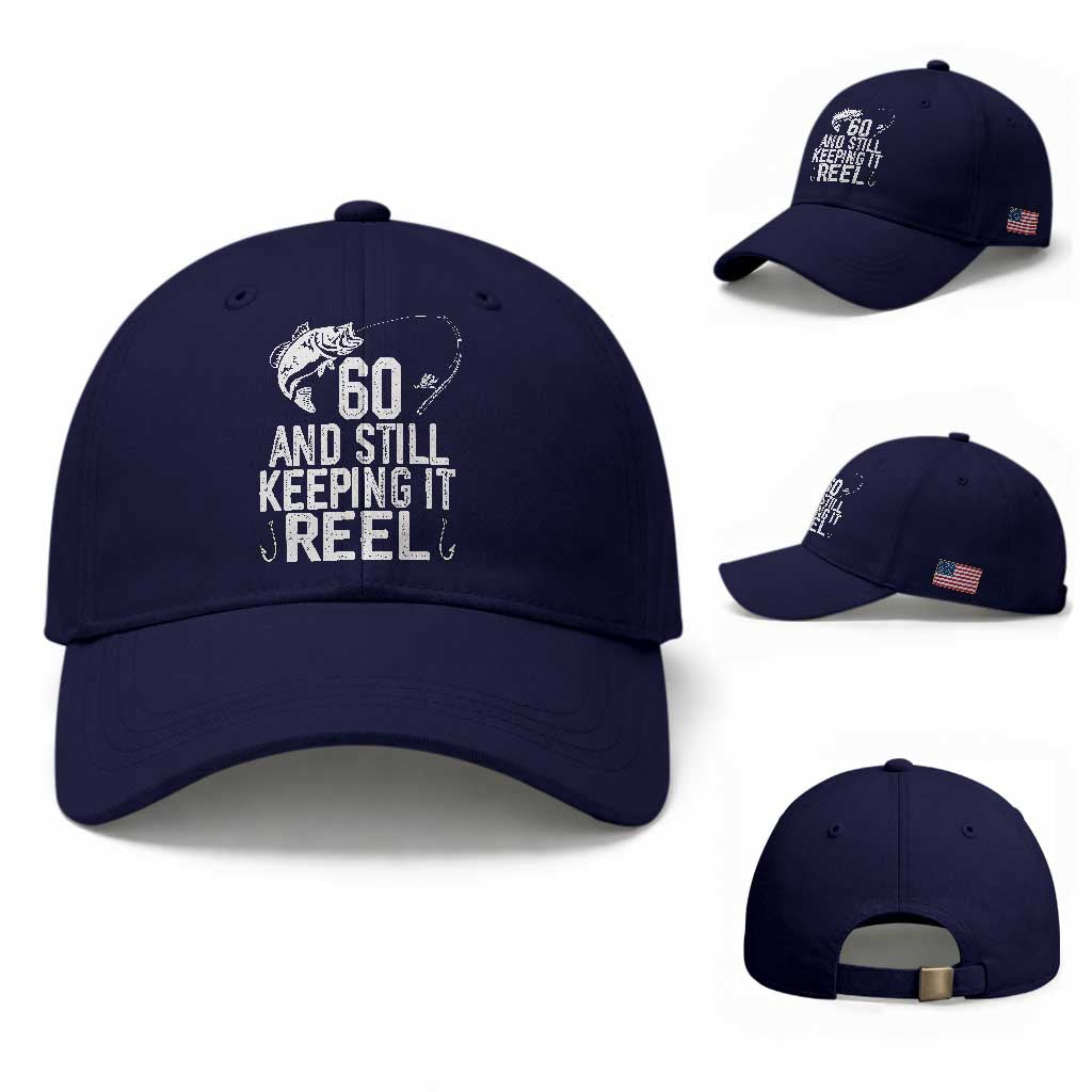 Personalized 60th Birthday Fishing Baseball Cap Custom Number Bday Still Keeping It Reel