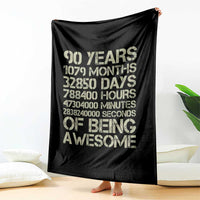 90 Years Of Being Awesome Throw Blanket 90th Birthday Gift Idea