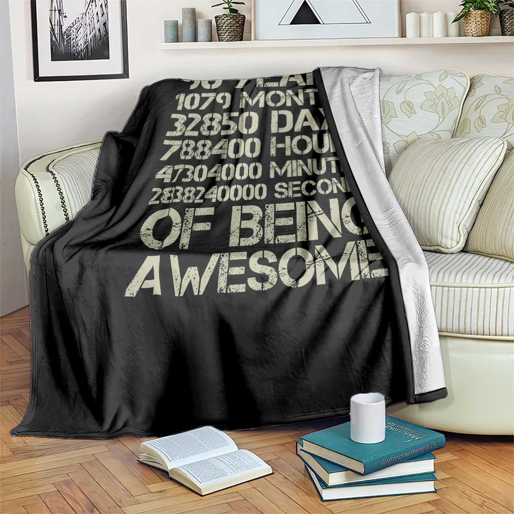 90 Years Of Being Awesome Throw Blanket 90th Birthday Gift Idea