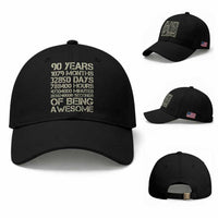 90 Years Of Being Awesome Baseball Cap 90th Birthday Gift Idea