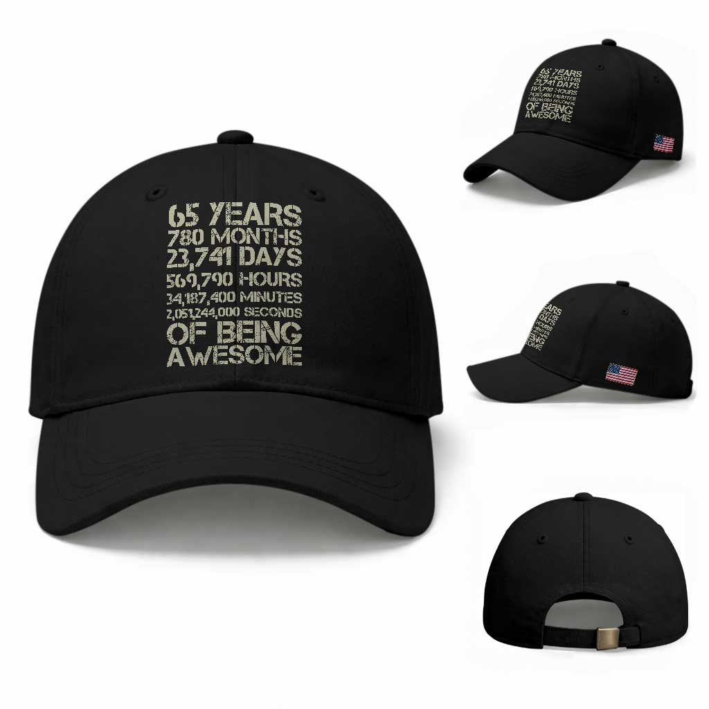 65th Milestone Birthday Gift Baseball Cap 65 Years Of Being Awesome