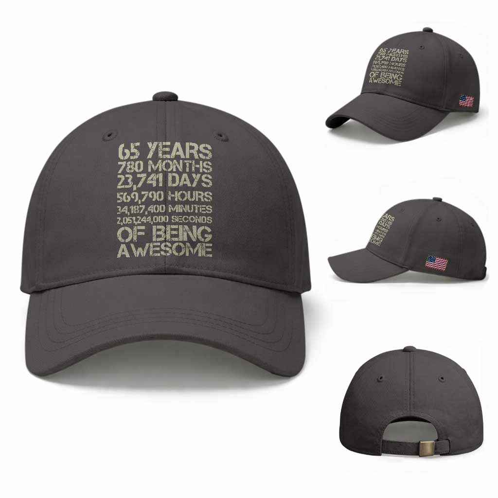 65th Milestone Birthday Gift Baseball Cap 65 Years Of Being Awesome