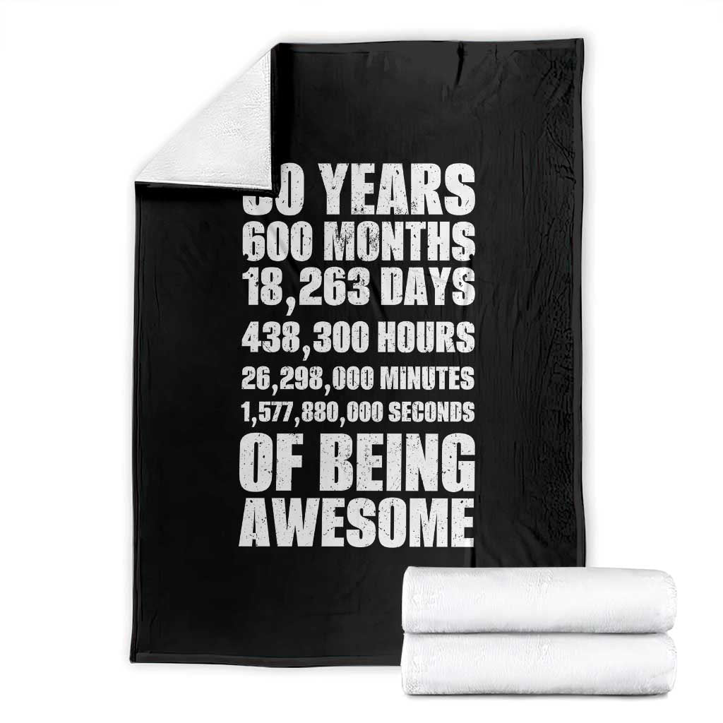 50 Years Of Being Awesome Throw Blanket 50th Birthday Gift Idea