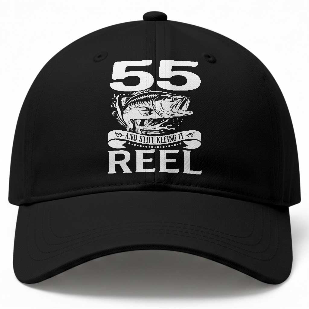 Still Keeping It Reel At 55 Baseball Cap Fisherman Birthday Gift