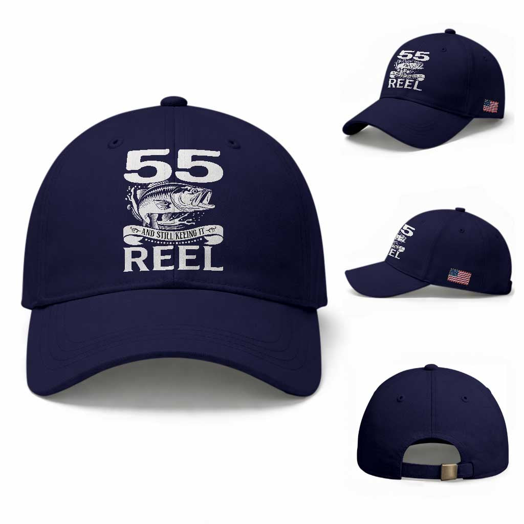 Still Keeping It Reel At 55 Baseball Cap Fisherman Birthday Gift