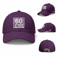 60th Milestone Birthday Gift Baseball Cap 60 Years Of Being Awesome