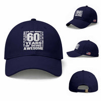 60th Milestone Birthday Gift Baseball Cap 60 Years Of Being Awesome