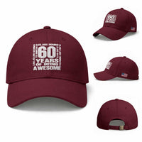 60th Milestone Birthday Gift Baseball Cap 60 Years Of Being Awesome