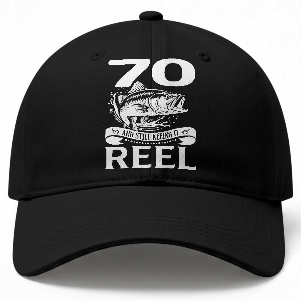 Still Keeping It Reel At 70 Baseball Cap Fisherman Birthday Gift