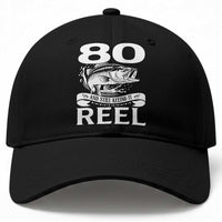 Still Keeping It Reel At 80 Baseball Cap Fisherman Birthday Gift