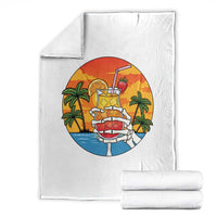 Tropical Skeleton Summerween Throw Blanket Beach Cocktail Vacation