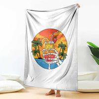 Tropical Skeleton Summerween Throw Blanket Beach Cocktail Vacation