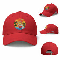 Tropical Skeleton Summerween Baseball Cap Beach Cocktail Vacation