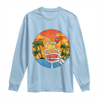 Tropical Skeleton Summerween Long Sleeve Shirt Beach Cocktail Vacation