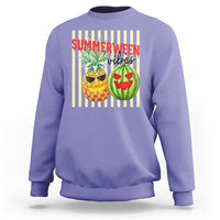 Funny Summerween Fruit Sweatshirt Spooky Pineapple Watermelon Graphic