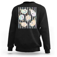 Striped Glitter Oyster Shell Sweatshirt Coastal Summer Ocean Gift