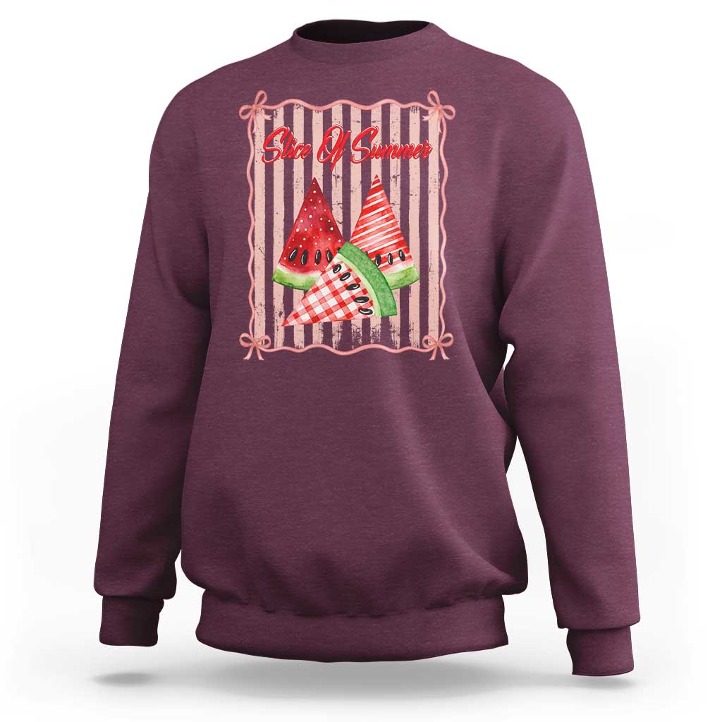 Striped Watermelon Beach Vibes Graphic Sweatshirt Slice Of Summer